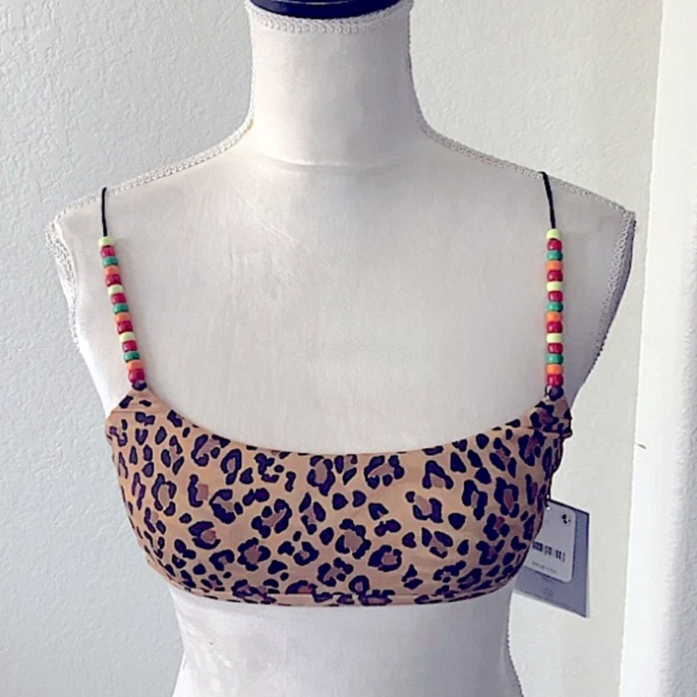 NWT Free People Movement It’s Now Cool Babylonian Swim Bikini Top XS Beaded